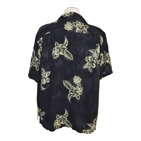 Vintage Tommy Bahama Hawaiian Shirt 100% Silk Men XL Palms Hibiscus Short Sleeve - Picture 3 of 8